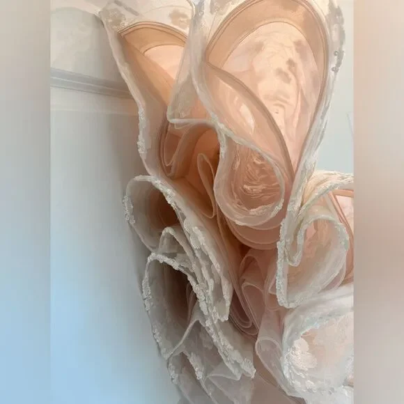 NWOT BRONX AND BANCO Mademoiselle Embroidered White Floral Midi Bridal Dress - Picture 11 of 15